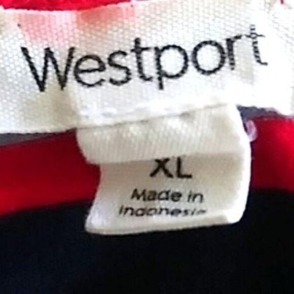 Westport Size Petite XL Dress Stripe Keyhole Front Tie-Knot Split Sleeves - Picture 7 of 9